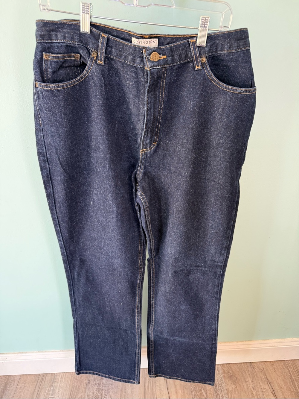 Covington Women's Navy Straight-Leg Jeans Size 16